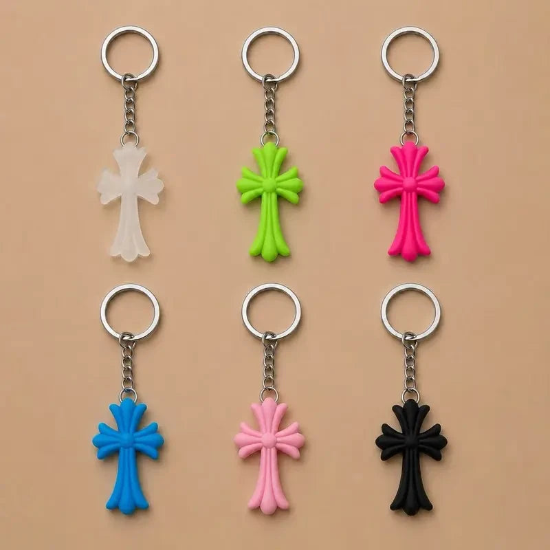 Gothic Cross Silicone Bag Charm
